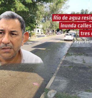 Río de agua residual inunda calles por tres días