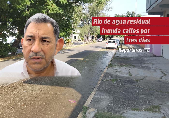 Río de agua residual inunda calles por tres días