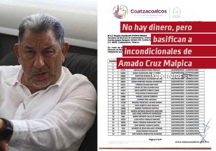 No hay dinero, pero basifican a incondicionales de Gersaín y a serviles al alcalde Amado Cruz Malpica