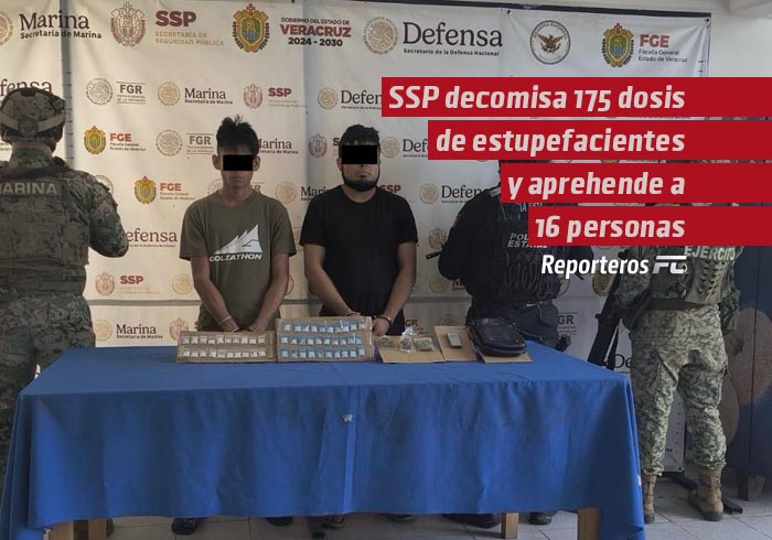 SSP decomisa 175 dosis de estupefacientes y aprehende a 16 personas durante el fin de semana