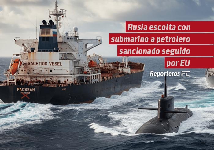 Rusia escolta con submarino a petrolero sancionado seguido por EU en el Atlántico