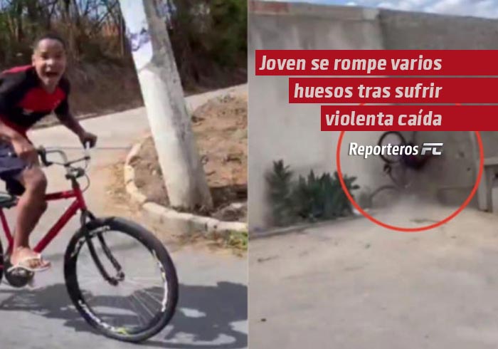 Joven se rompe varios huesos tras sufrir violenta caída de su bicicleta en Brasil 