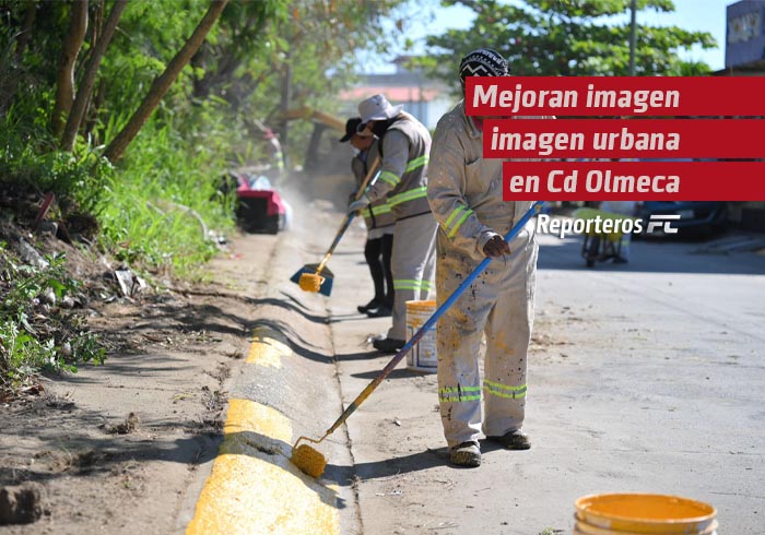 Mejoran imagen urbana en Ciudad Olmeca con atención integral de servicios públicos municipales