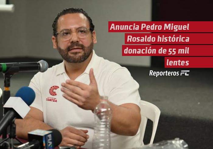 Anuncia Pedro Miguel Rosaldo histórica donación de 55 mil lentes para combatir el rezago visual en Coatzacoalcos