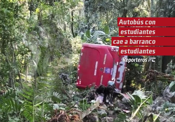 Autobús con estudiantes cae a barranco en Veracruz; reportan 20 heridos