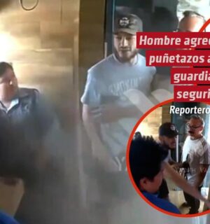 Hombre agrede a puñetazos a un guardia de seguridad en caseta de vigilancia en Santa Catarina