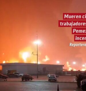 Mueren cinco trabajadores de Pemex en incendio
