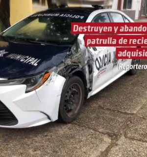 Destruyen y abandonan patrulla de reciente adquisición