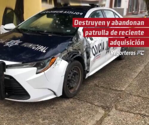 Destruyen y abandonan patrulla de reciente adquisición