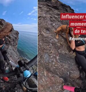 Influencer vive momentos de terror tras casi caer por un acantilado en España; «¿Estoy viva?»