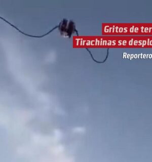 Gritos de terror: El momento exacto en que el ‘tirachinas’ de la Feria de Sevilla falla