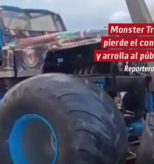 Captan momento en que Monster Truck pierde el control y arrolla al público