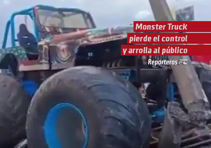 Captan momento en que Monster Truck pierde el control y arrolla al público