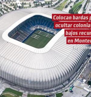 Colocan bardas para ocultar colonias de bajos recursos en Monterrey