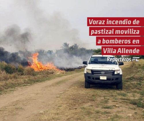Voraz incendio de pastizal moviliza a bomberos en Villa Allende