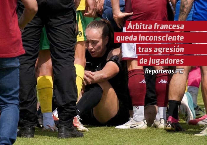 Árbitra francesa queda inconsciente tras agresión de jugadores