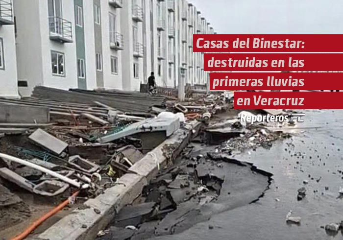 Lluvias dañan banquetas y carpeta asfáltica de Casas del Bienestar en Veracruz