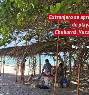 Extranjero se apropia de playa en Chuburná, Yucatán
